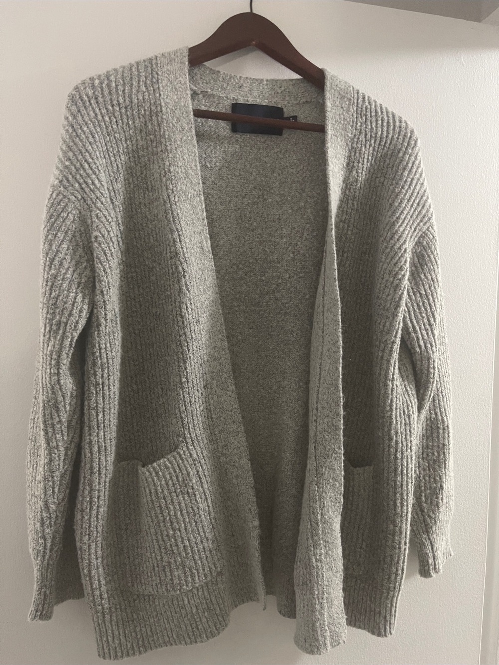 Calvin Klein Jeans Heather Gray Ribbed Open Cardigan